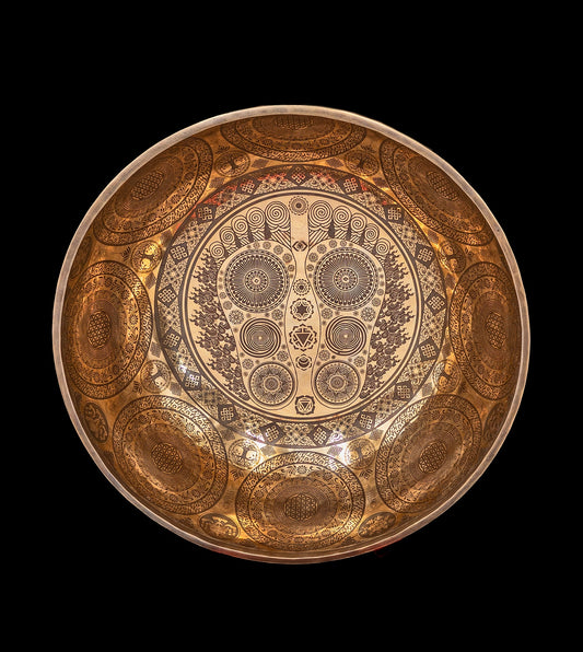 Tibetan Etched Grounding Foot Bowl A1 54Hz 20" FB16274