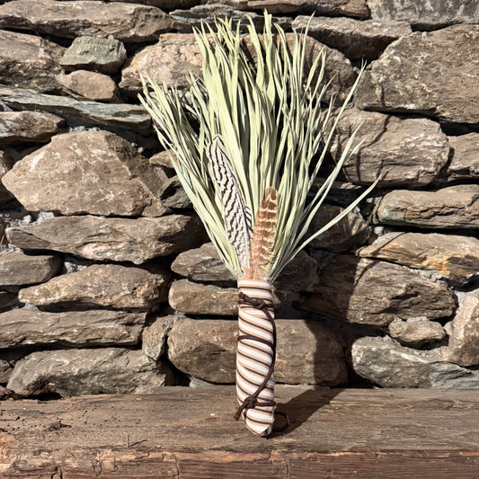 Fan Palm Chakapa 19" Striped with Dark Brown Cord