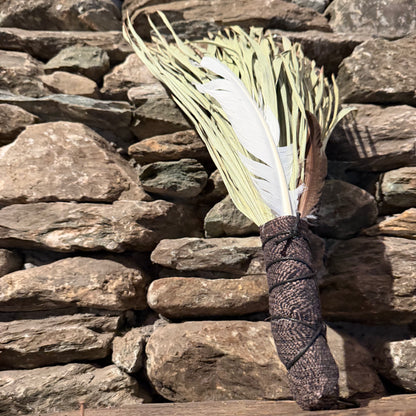 Fan Palm Chakapa 19" Brown & Blue with Black Cord