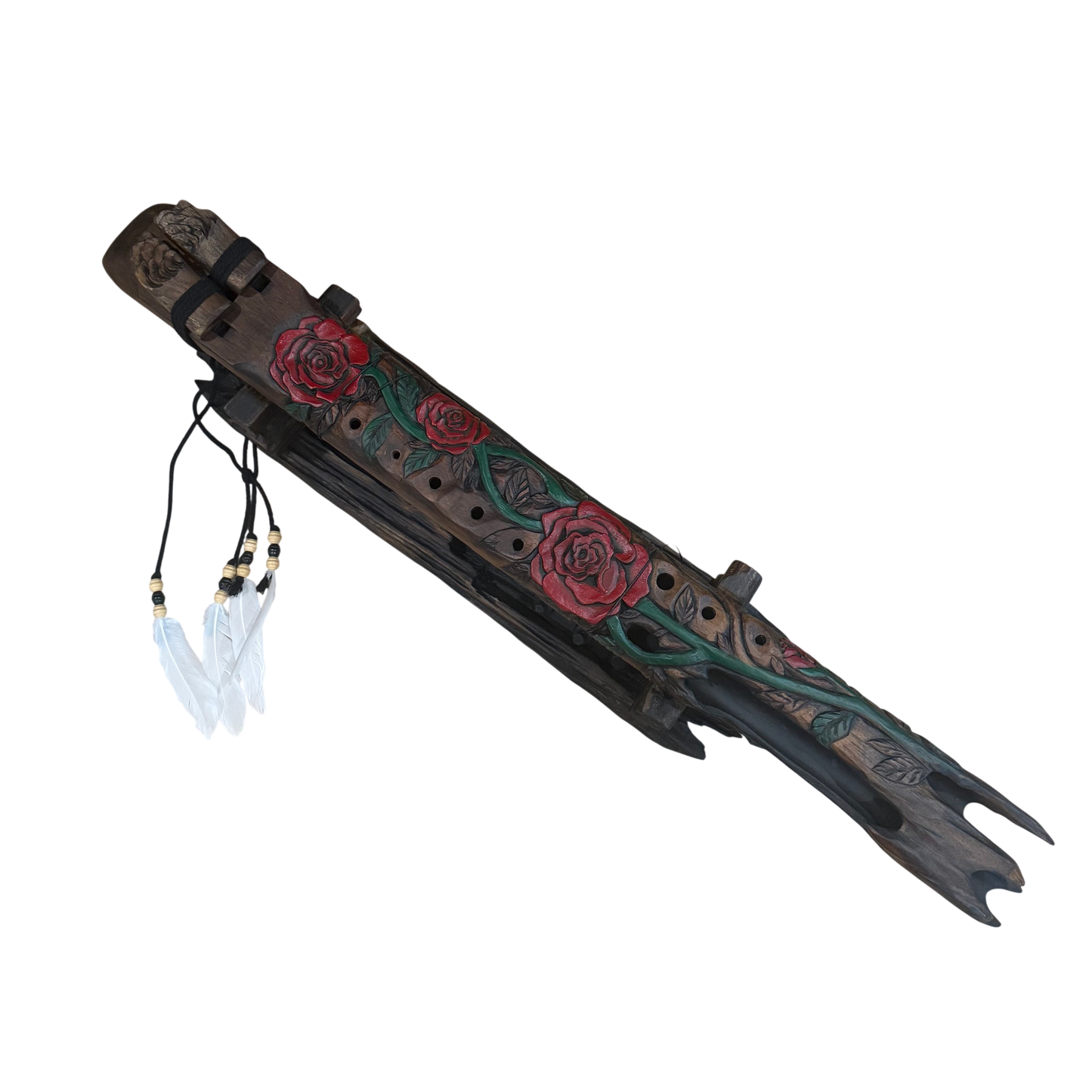 Rose Carved Drone Flute C#-G 440hz Ancient Chinese Scale