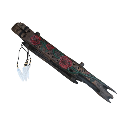 Rose Carved Drone Flute C#-G 440hz Ancient Chinese Scale
