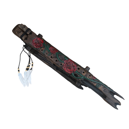 Rose Carved Drone Flute C#-G 440hz Ancient Chinese Scale