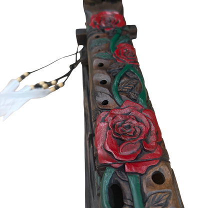 Rose Carved Drone Flute C#-G 440hz Ancient Chinese Scale