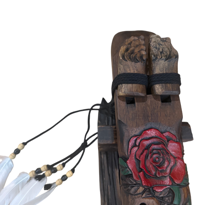 Rose Carved Drone Flute C#-G 440hz Ancient Chinese Scale