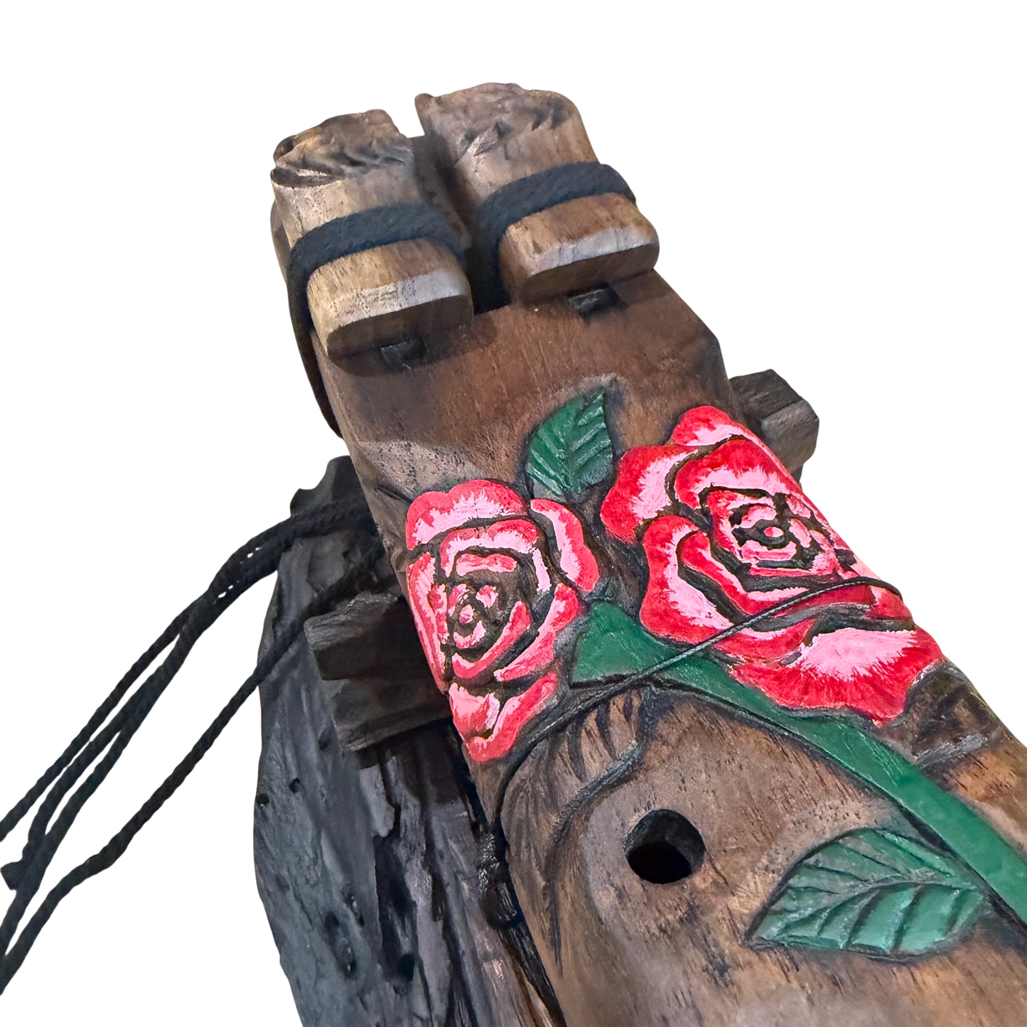 Rose Carved Drone Flute D-G 432Hz Arabic Scale
