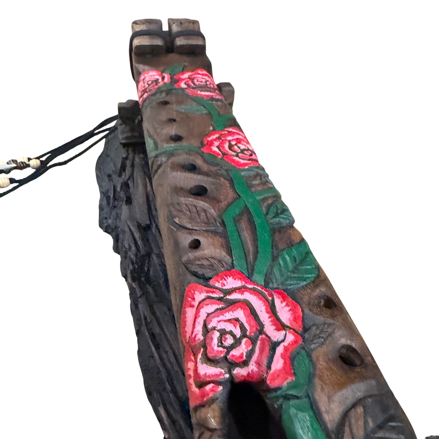 Rose Carved Drone Flute D-G 432Hz Arabic Scale
