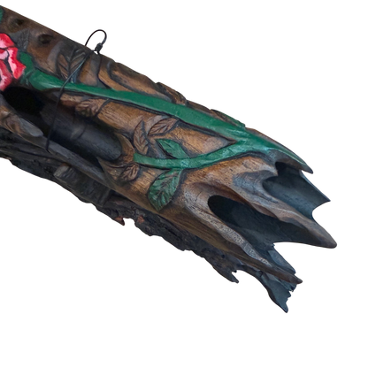 Rose Carved Drone Flute D-G 432Hz Arabic Scale