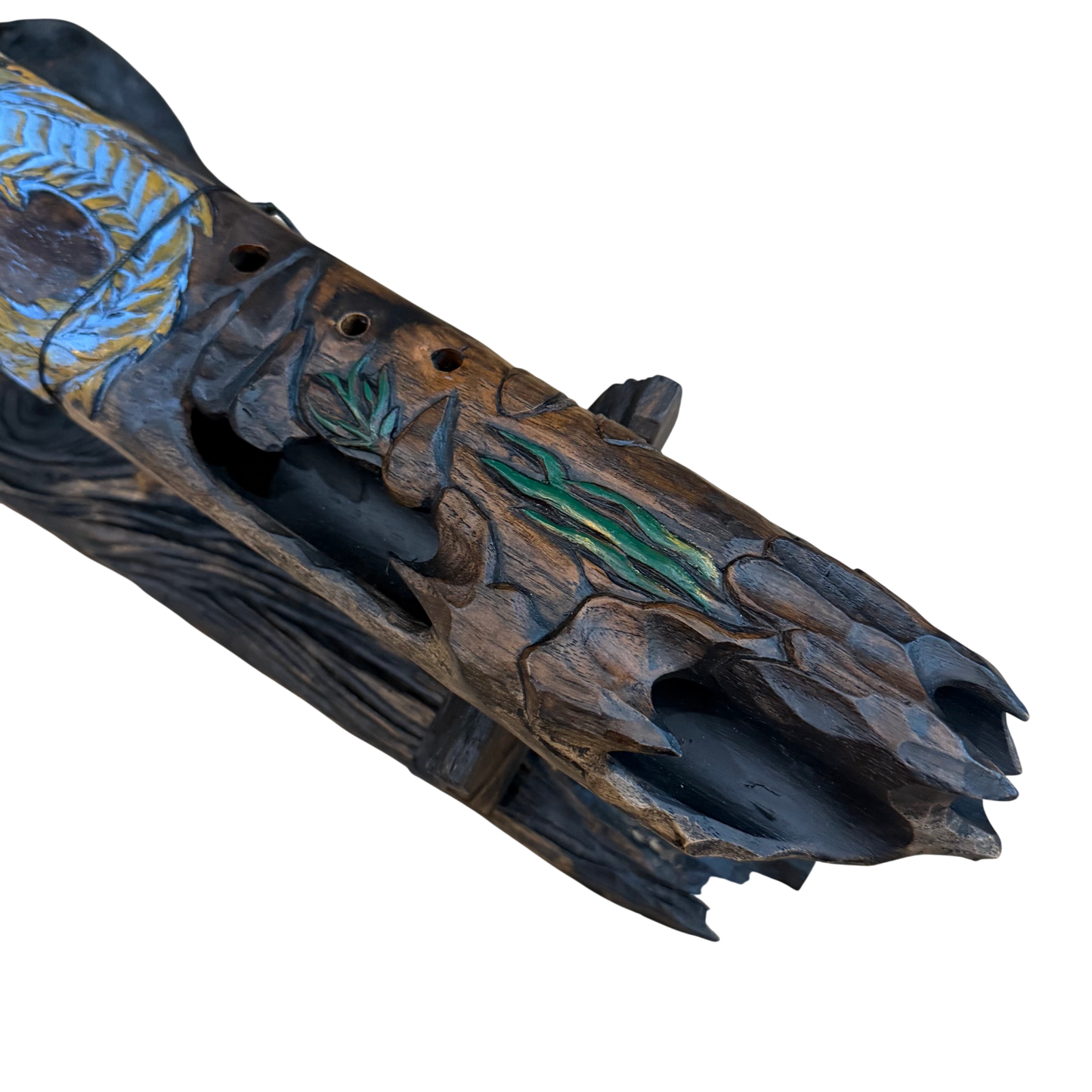 Nereid Carved Drone Flute B-E 432Hz Dorian Scale