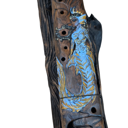 Nereid Carved Drone Flute B-E 432Hz Dorian Scale