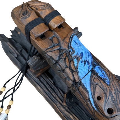 Nereid Carved Drone Flute B-E 432Hz Dorian Scale