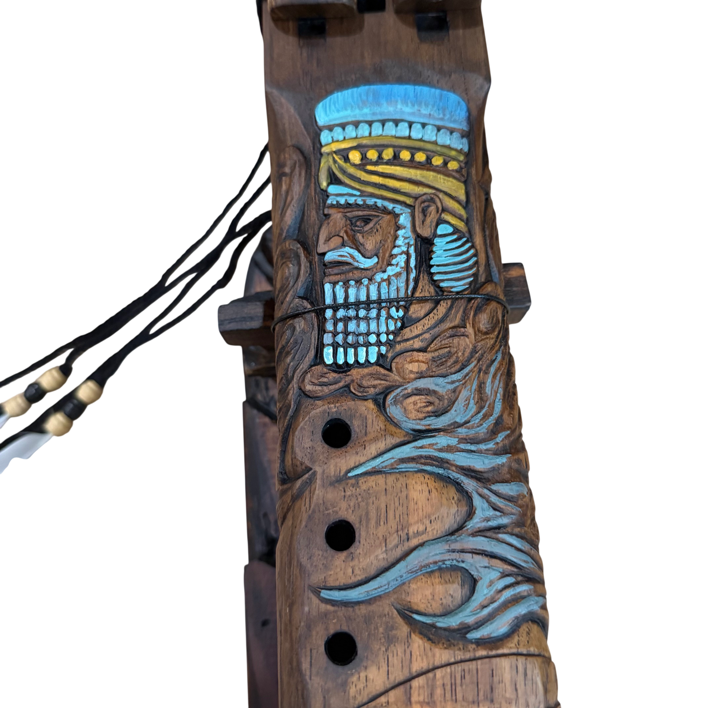 Lamassu Carved Drone Flute C-F 432Hz Diatonic Scale