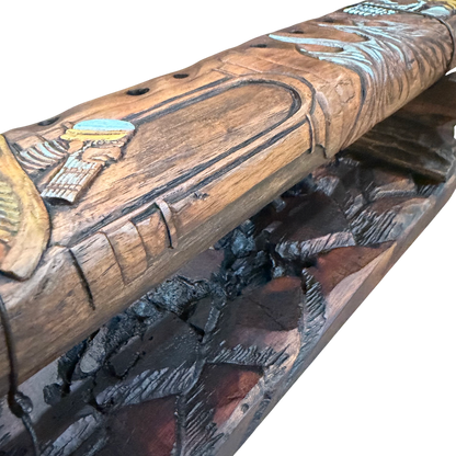Lamassu Carved Drone Flute C-F 432Hz Diatonic Scale