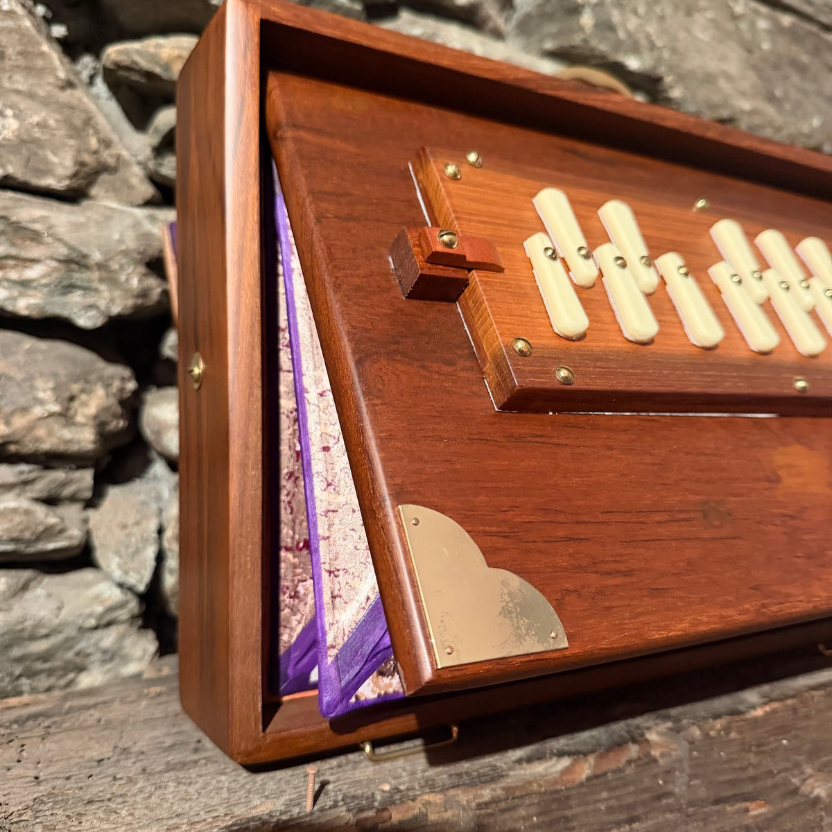 Travel Size Shruti Box Solid Teak- Brooklyn Healing Arts C3-C4