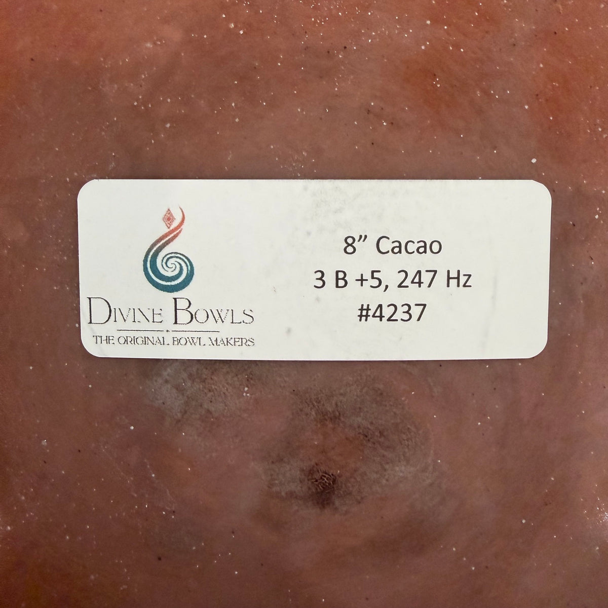 8" Cacao Infused Quartz - 3B+5 Cents 247 Hz #4237