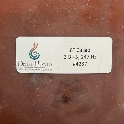 8" Cacao Infused Quartz - 3B+5 Cents 247 Hz #4237