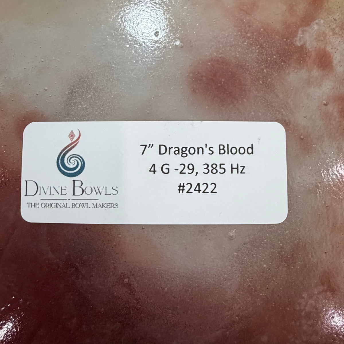 7" Dragons Blood Infused Quartz - 4G -29 Cents 385 Hz #2422