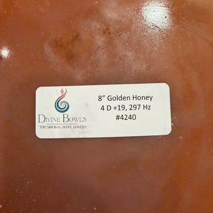 8" Golden Honey Infused Quartz - 4D +19 297 Hz #4240