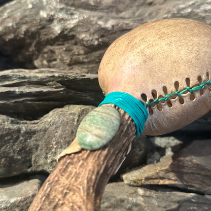 "With Wings of Iron" Antler Rattle 13"