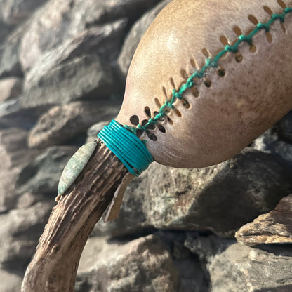 "With Wings of Iron" Antler Rattle 13"