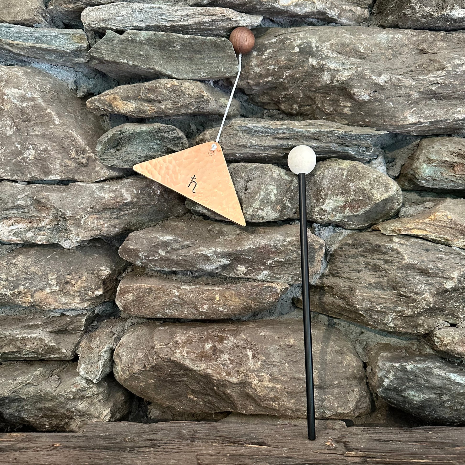 Jupiter Polished Bronze Trigon by Martin Bläse with Mallet