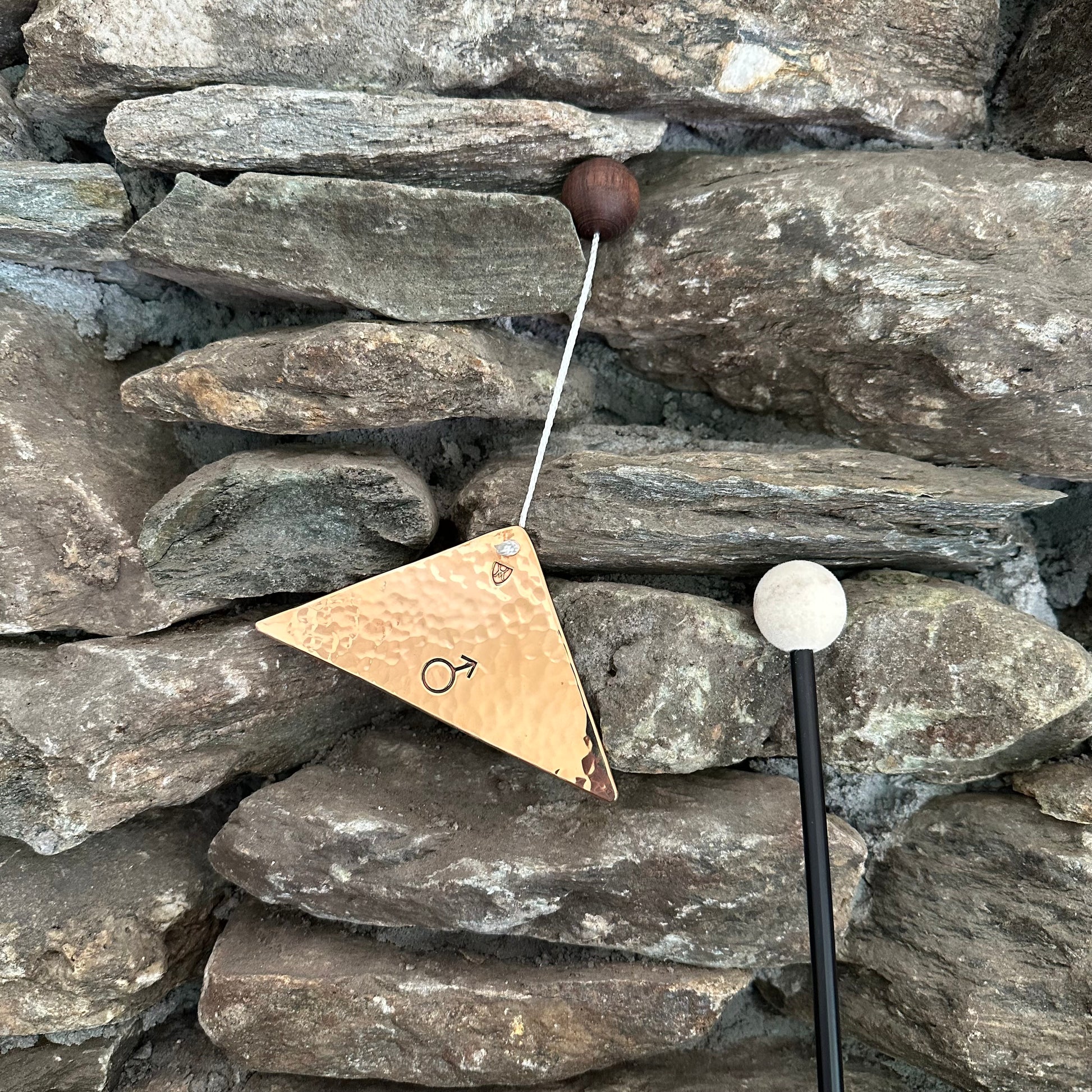 Mars Polished Bronze Trigon by Martin Bläse with Mallet