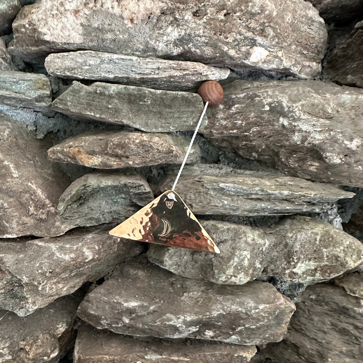 Synodic Moon Polished Bronze Trigon by Martin Bläse with Mallet