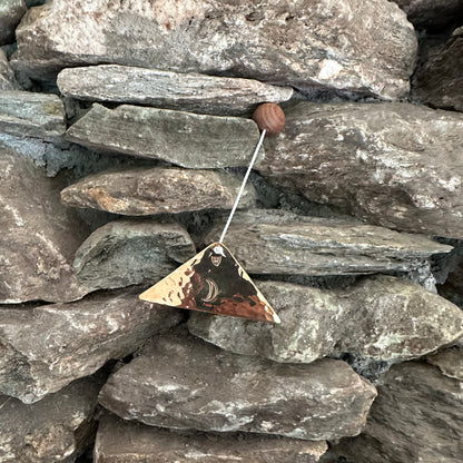 Synodic Moon Polished Bronze Trigon by Martin Bläse with Mallet
