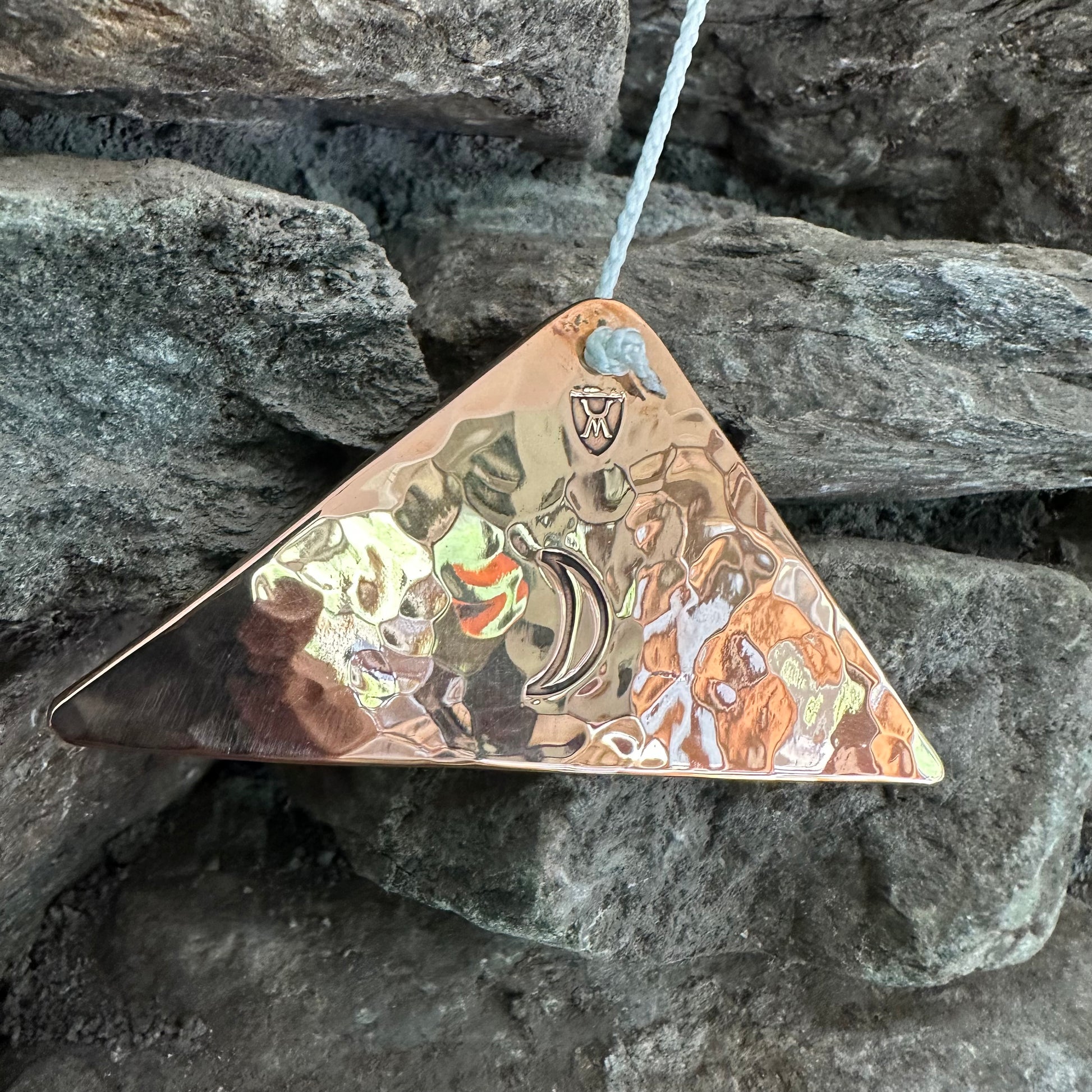 Synodic Moon Polished Bronze Trigon by Martin Bläse with Mallet