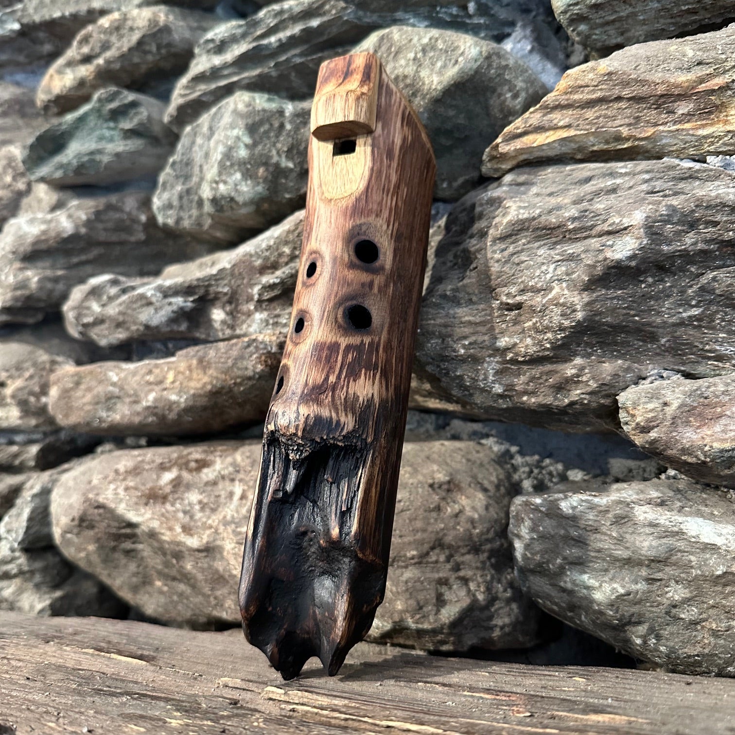 B-Minor Pentatonic 432Hz Teak Root Ocarina 8.5"
