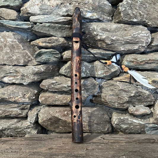 B-Minor Arabic Scale Forest Flute Teak Branch 432Hz 17"