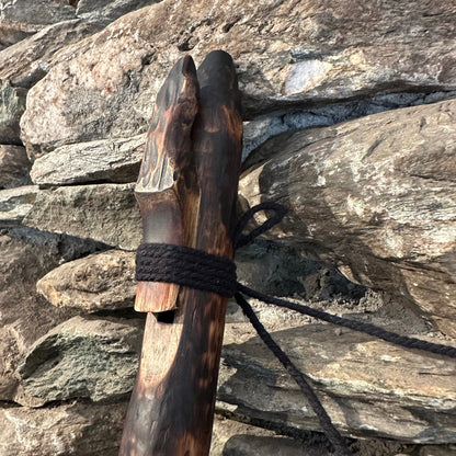 B-Minor Arabic Scale Forest Flute Teak Branch 432Hz 17"