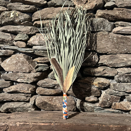Fan Palm Chakapa 27" Multi Checkered Fabric with Orange Cord