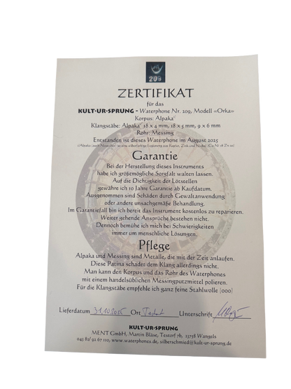 Orca Waterphone in Nickel Silver