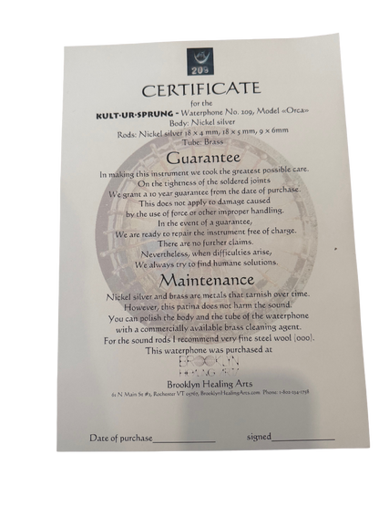 Orca Waterphone in Nickel Silver