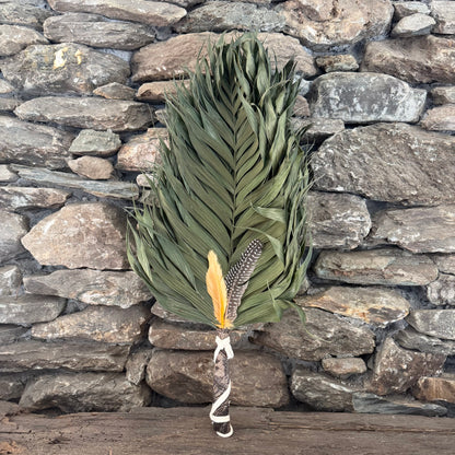 Commodore Palm Chakapa 25" Brown & Tan Fabric with Cream Cord