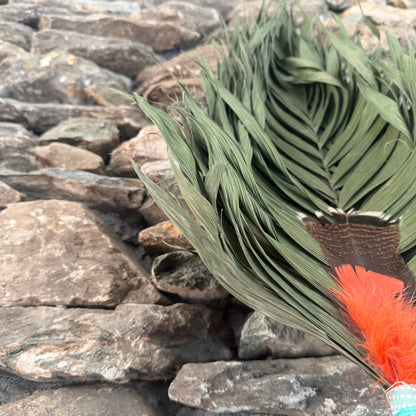 Commodore Palm Chakapa 25" Teal Polkadot Fabric with Turquoise Cord