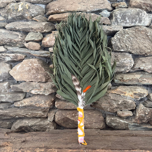 Commodore Palm Chakapa 25" Multi-Colored Fabric with Mustard Cord