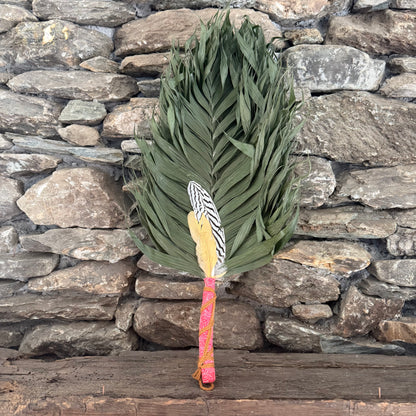 Commodore Palm Chakapa 25" Red Fabric with Tan Cord