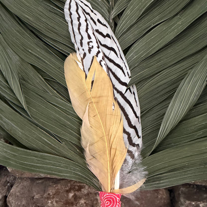 Commodore Palm Chakapa 25" Red Fabric with Tan Cord