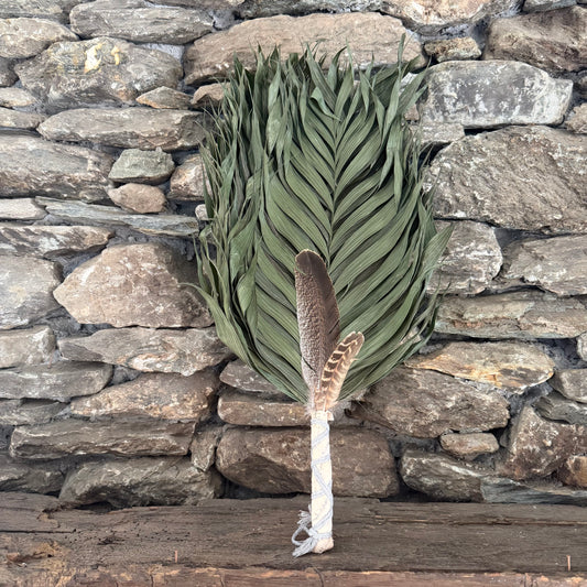 Commodore Palm Chakapa 25" Peach Fabric with Grey Cord