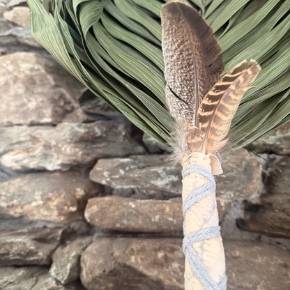 Commodore Palm Chakapa 25" Peach Fabric with Grey Cord