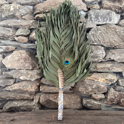 Commodore Palm Chakapa 25" Black & Grey Fabric with Tan Cord