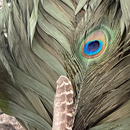 Commodore Palm Chakapa 25" Black & Grey Fabric with Tan Cord