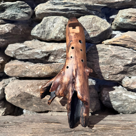 A-Aeolian 432 Hz Teak Root Ocarina 10"