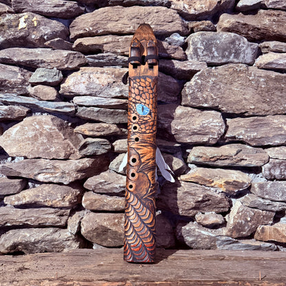 E-Minor Pentatonic Carved Dragon Flute 24" 432Hz