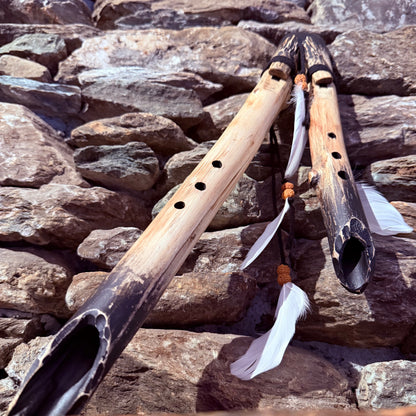 A-E Mayan Double Harmony Forest Flute 432 Hz Acacia Branches