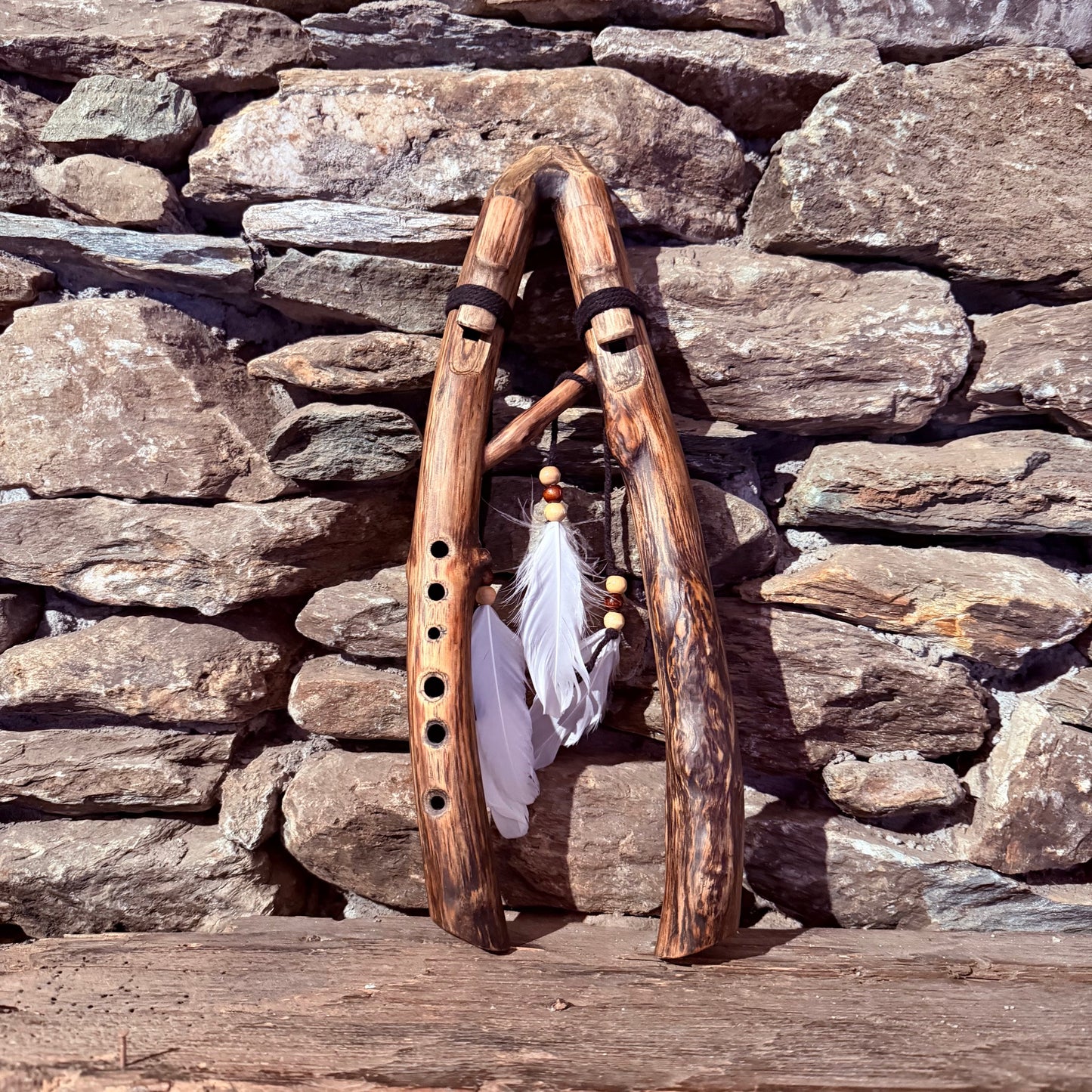 B-Locrian Mode Drone Forest Flute 432Hz Teak Wood