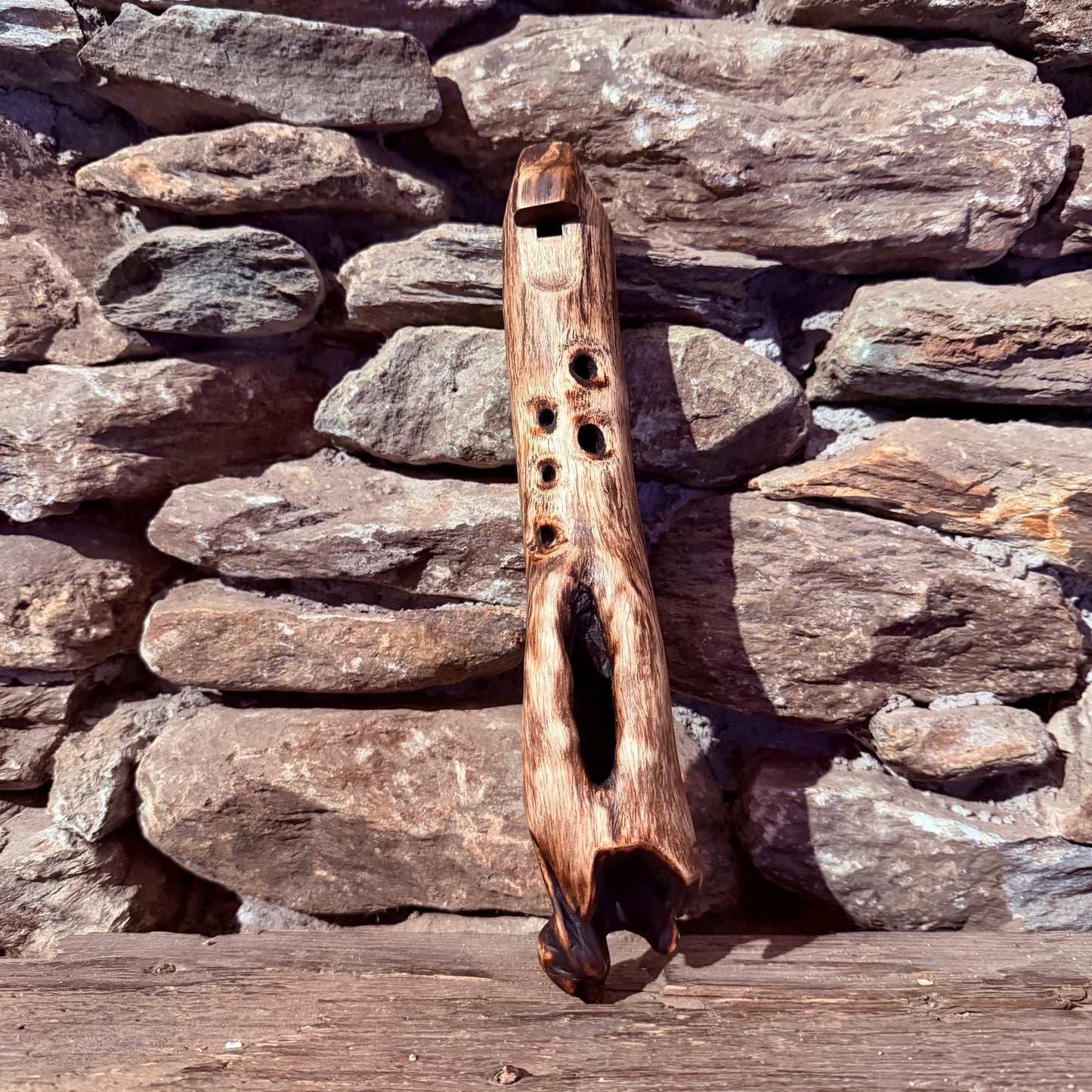 A-Minor Pentatonic Teak Wood Root Ocarina 12"
