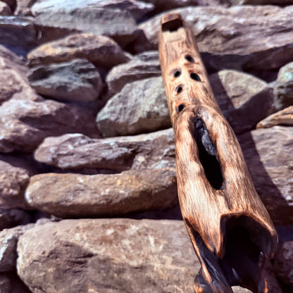 A-Minor Pentatonic Teak Wood Root Ocarina 12"