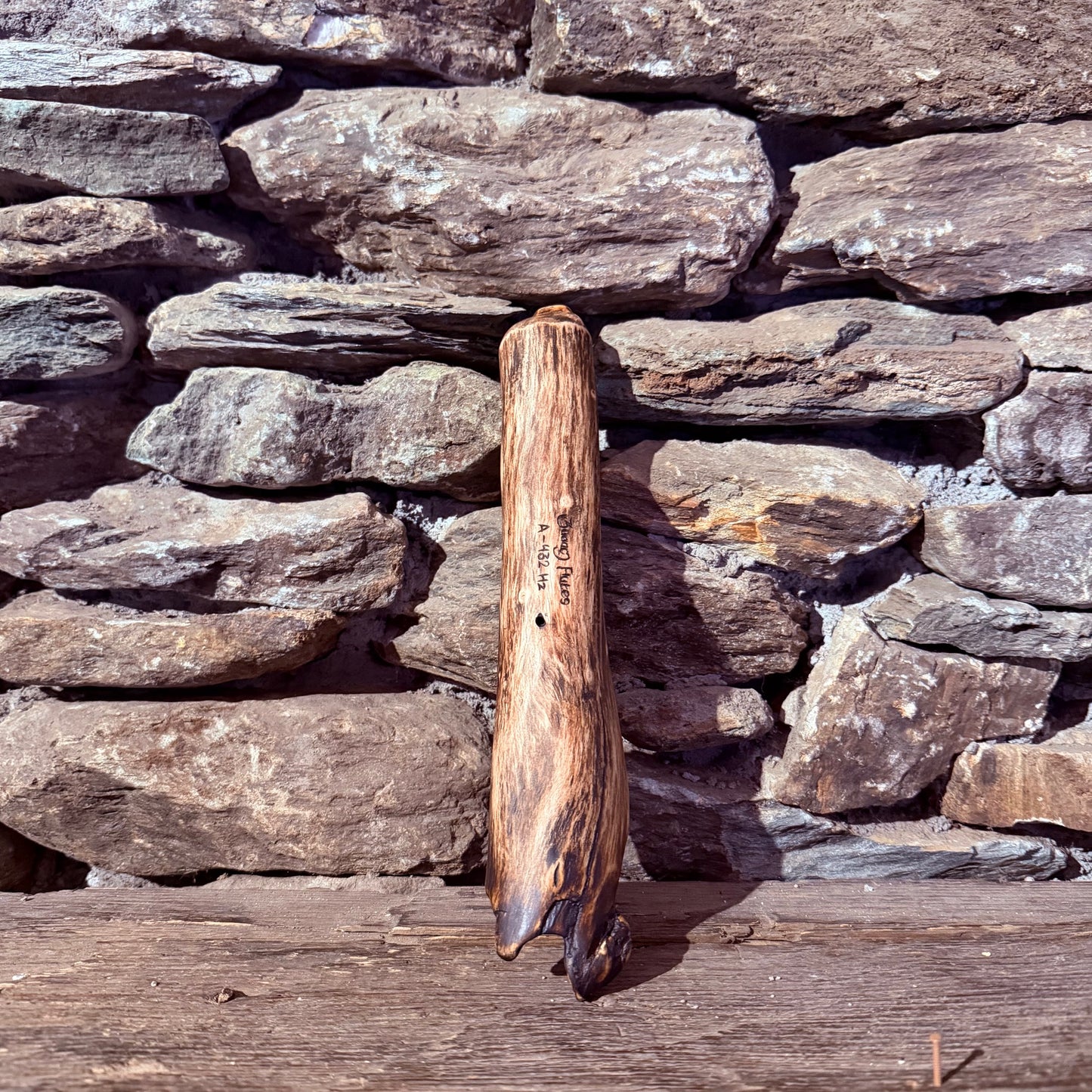 A-Minor Pentatonic Teak Wood Root Ocarina 12"